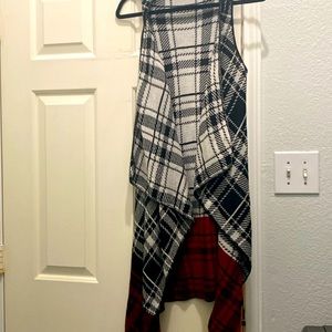 Allison Brittney black white and red striped mid knee length